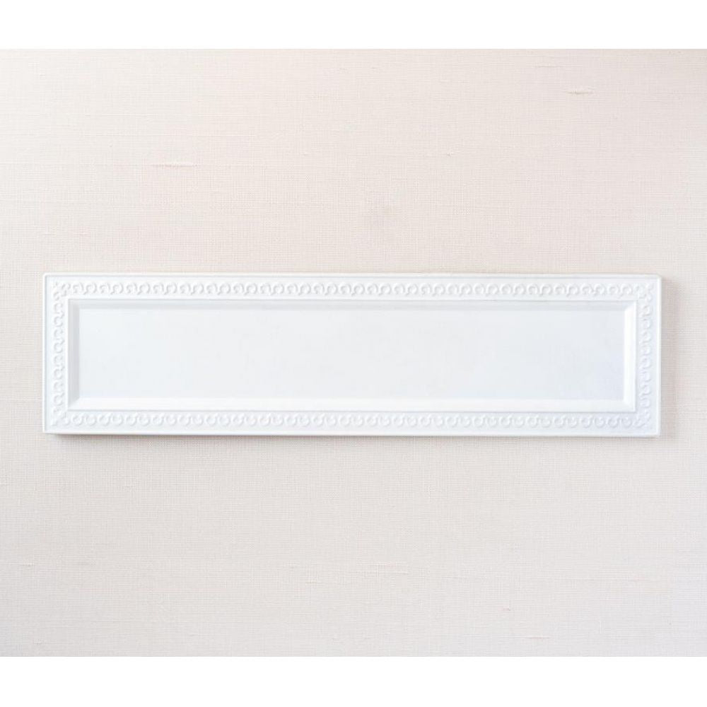 18" x 5" Metal Embossed Sign - White | Magnetic