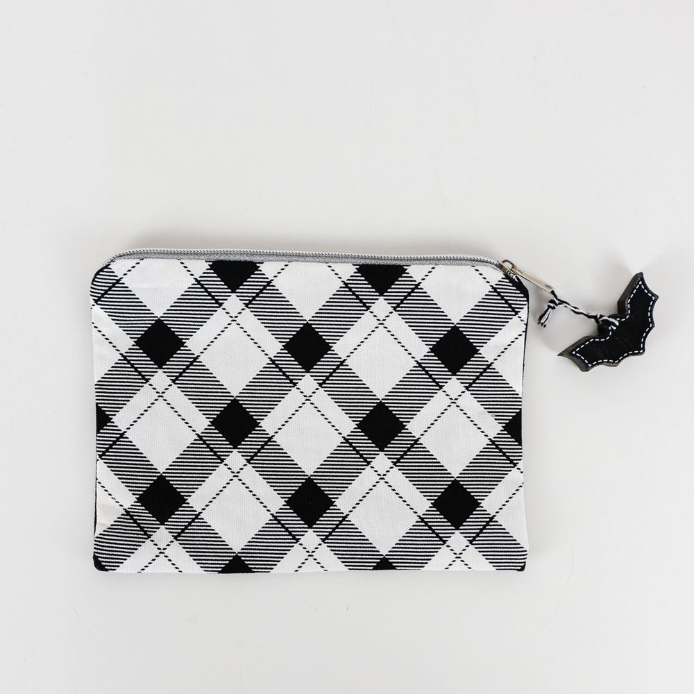 8.5" x 6" Canvas Clutch - Faboolous | Black and White