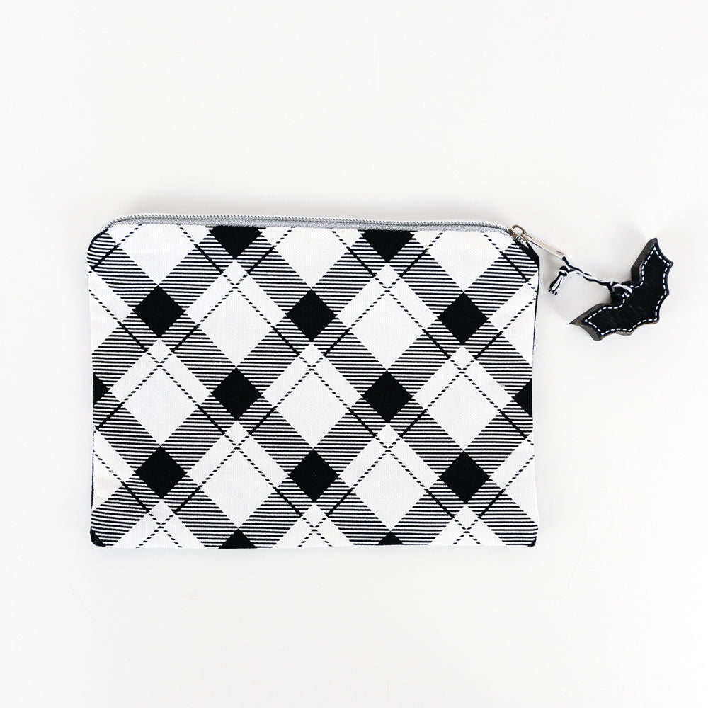 8.5" x 6" Canvas Clutch - Faboolous | Black and White