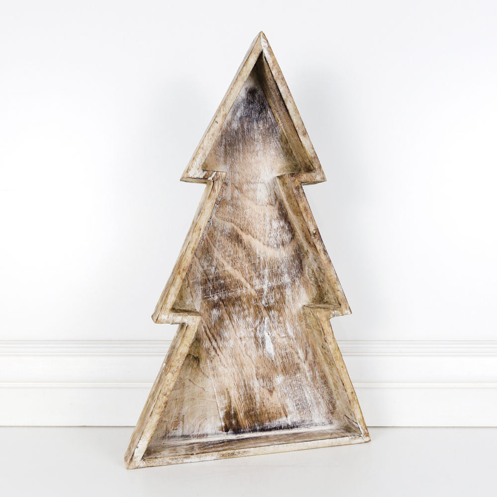Mango Wood Nested Trays - Christmas Trees (Set of 2)