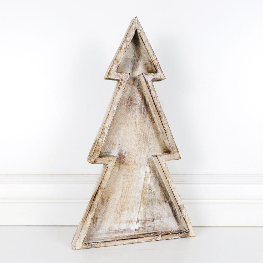 Mango Wood Nested Trays - Christmas Trees (Set of 2)