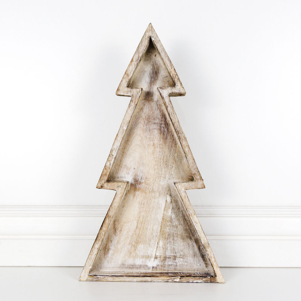 Mango Wood Nested Trays - Christmas Trees (Set of 2)