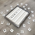 15" X 13" X 1.5" Letterboard Kit, White/Black