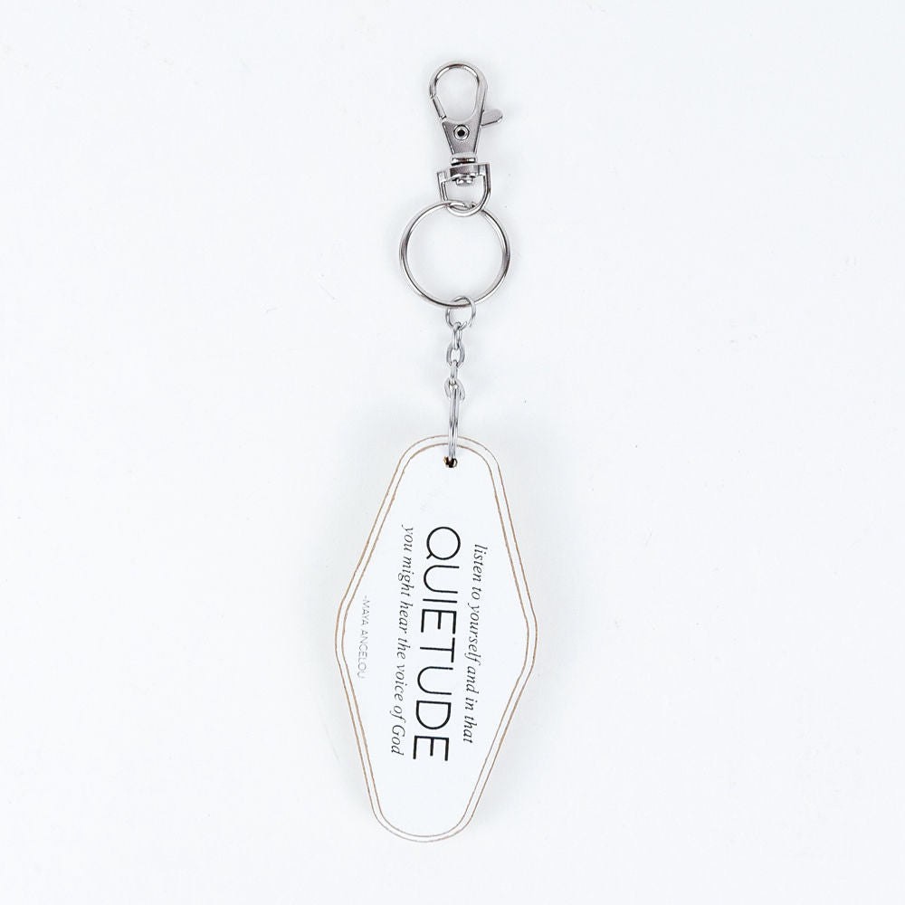 4” Reversible Wood Keychain - Quietude | White and Black