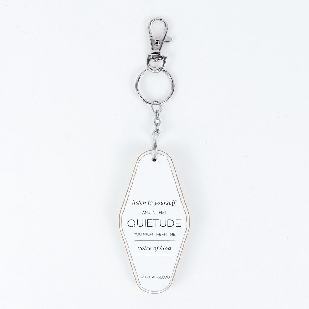 4” Reversible Wood Keychain - Quietude | White and Black