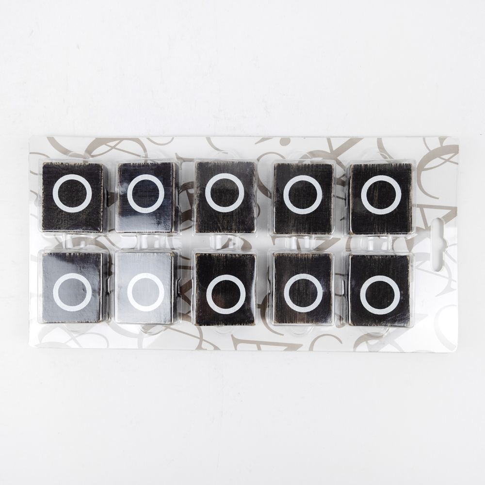 Wood Letter Tiles - "O" Black & White (Set of 10) | Letterboard Collection