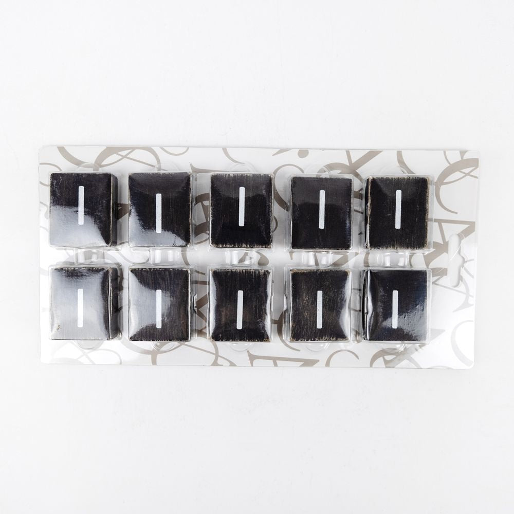 Wood Letter Tiles - "I" Black & White (Set of 10) | Letterboard Collection