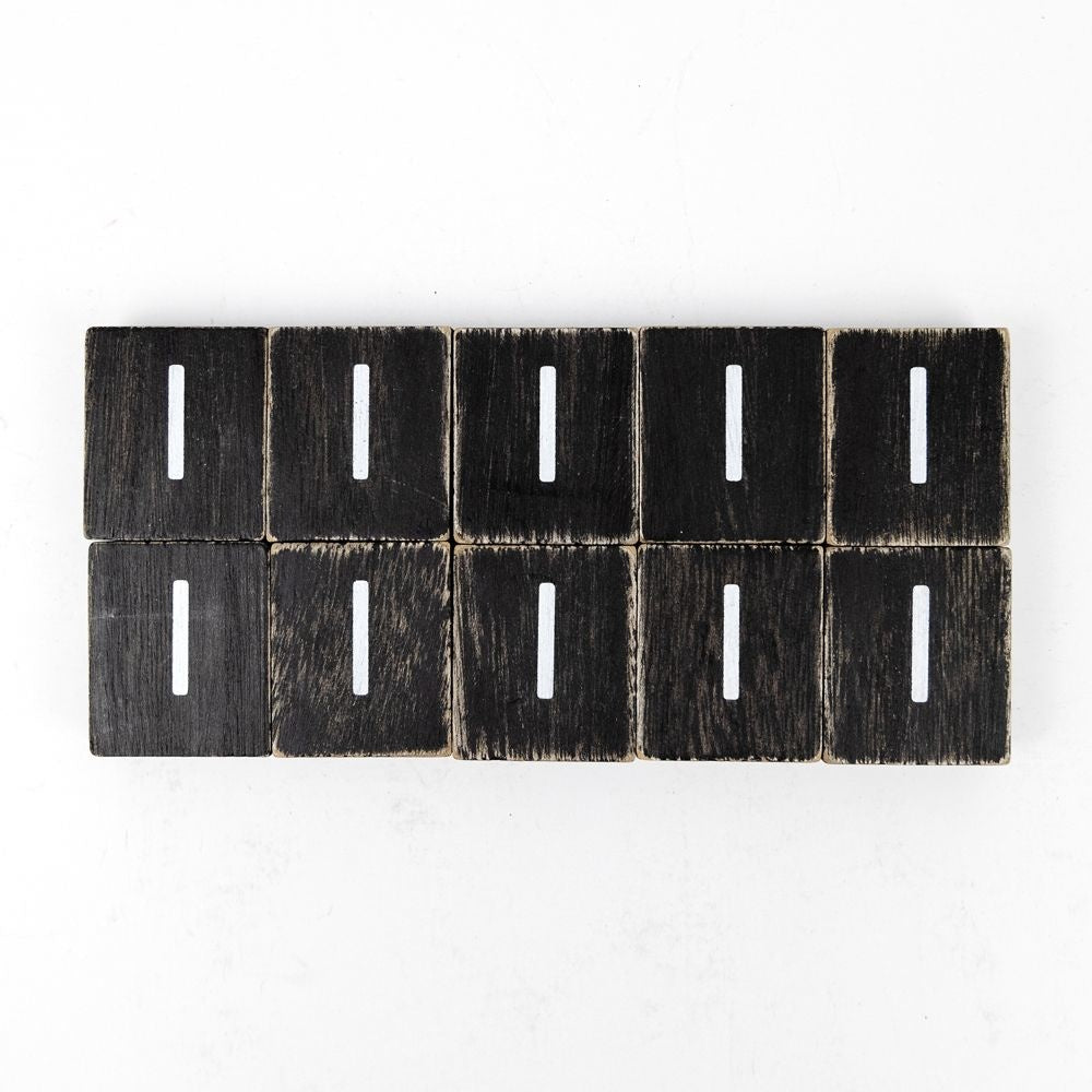Wood Letter Tiles - "I" Black & White (Set of 10) | Letterboard Collection
