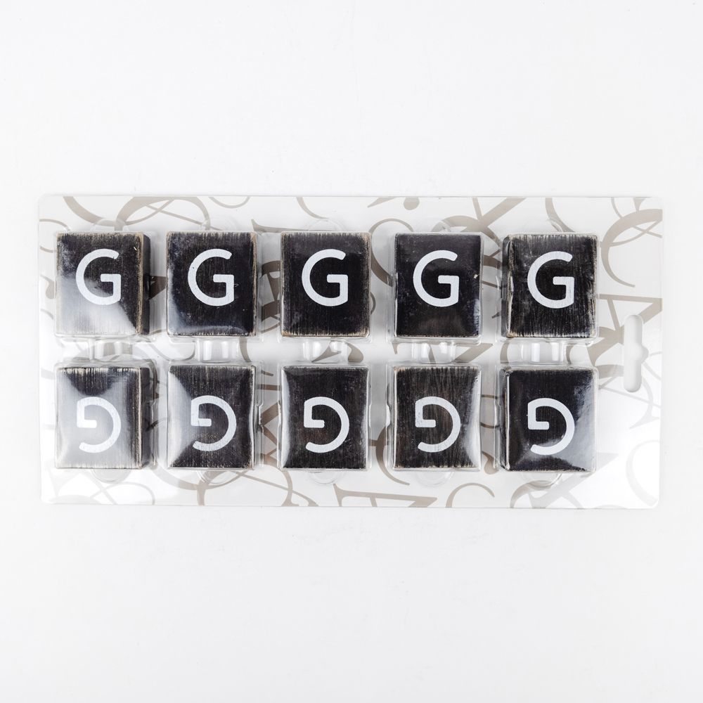 Wood Letter Tiles - "G" Black & White (Set of 10) | Letterboard Collection