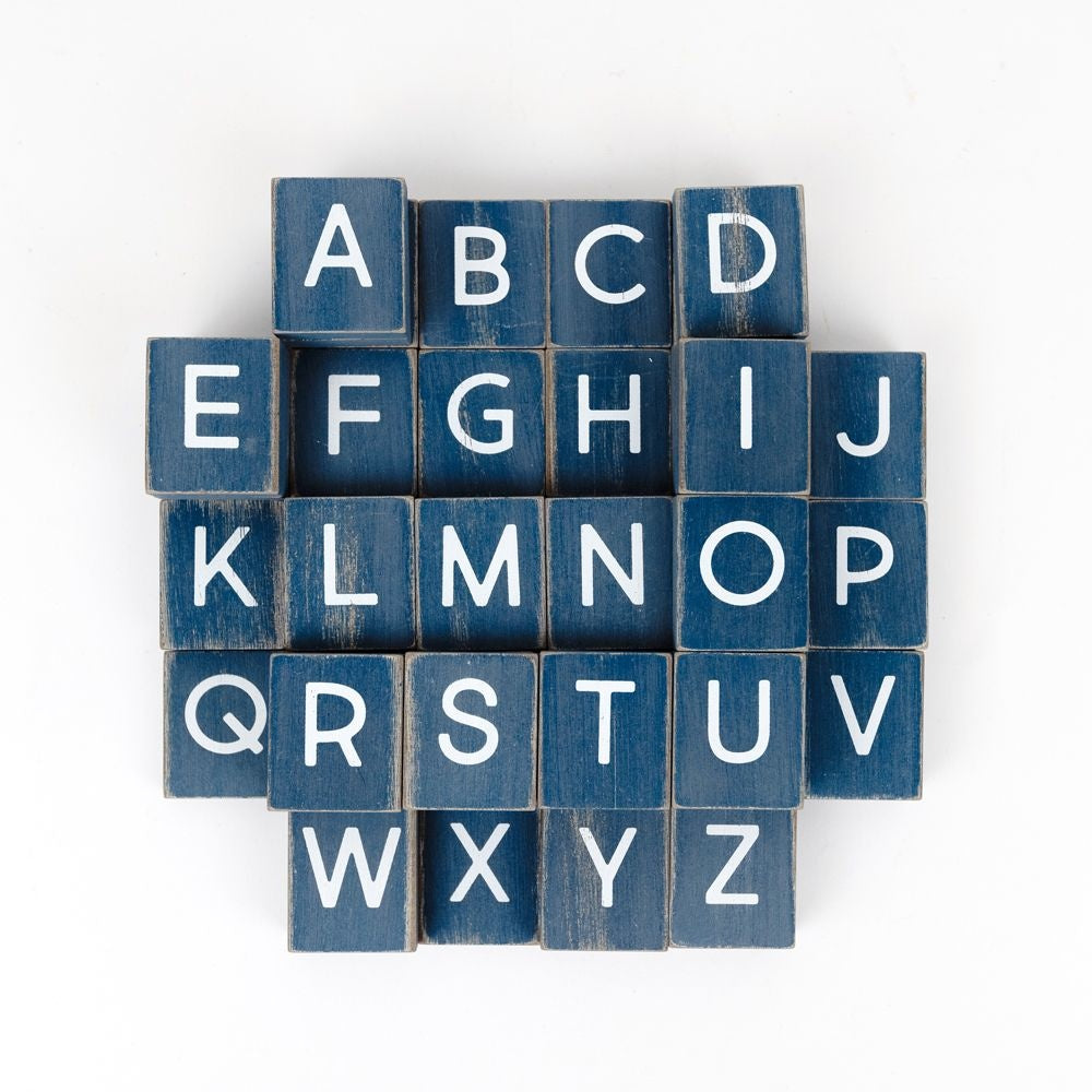 Letterboard Letter Tile Set - Denim Blue & White (70 Pieces) | Letterboard Collection