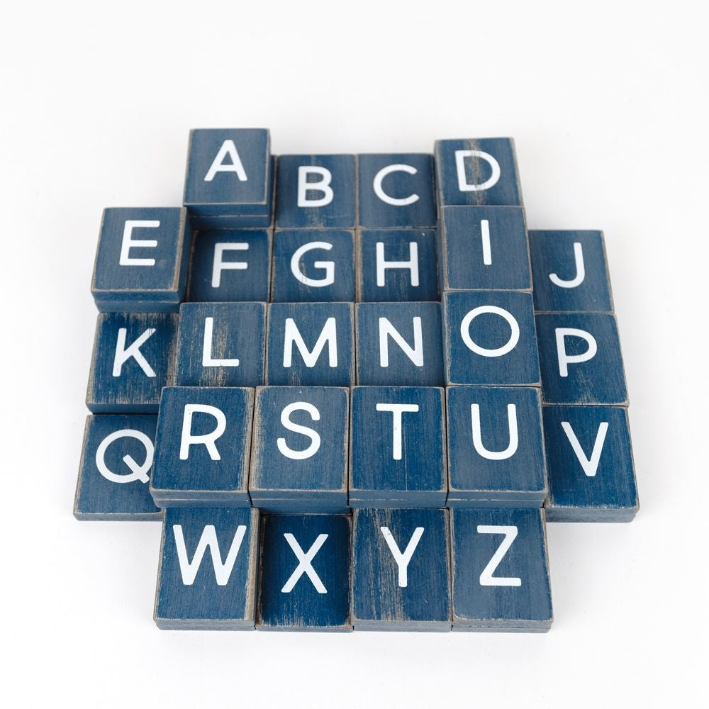 Letterboard Letter Tile Set - Denim Blue & White (70 Pieces) | Letterboard Collection