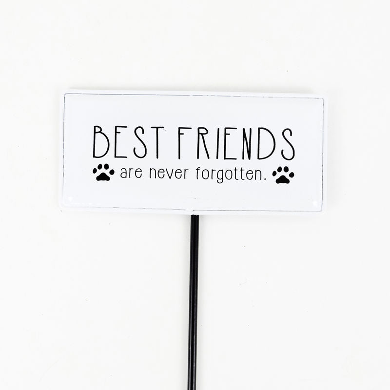 5.25" X 2.25" X .5" Metal Enamel Pick (Best Friends) White/Black