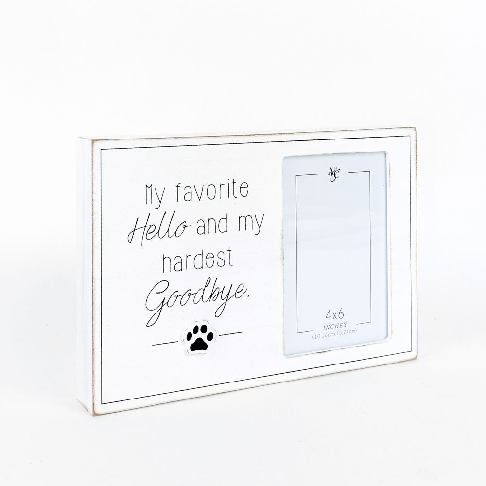 10" x 7" Wood Photo Frame - My Favorite Hello | Fur Babies Collection | Holds 4x6 Photo