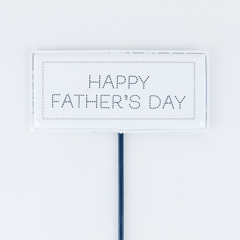 5.25" X 12" X .5" Metal Enamel Pick (Happy Father's Day) White/Gray
