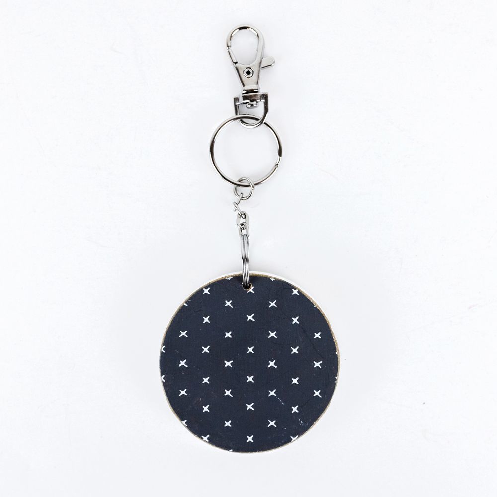 2" Reversible Wood Keychain - World's Best Mom | White and Gray