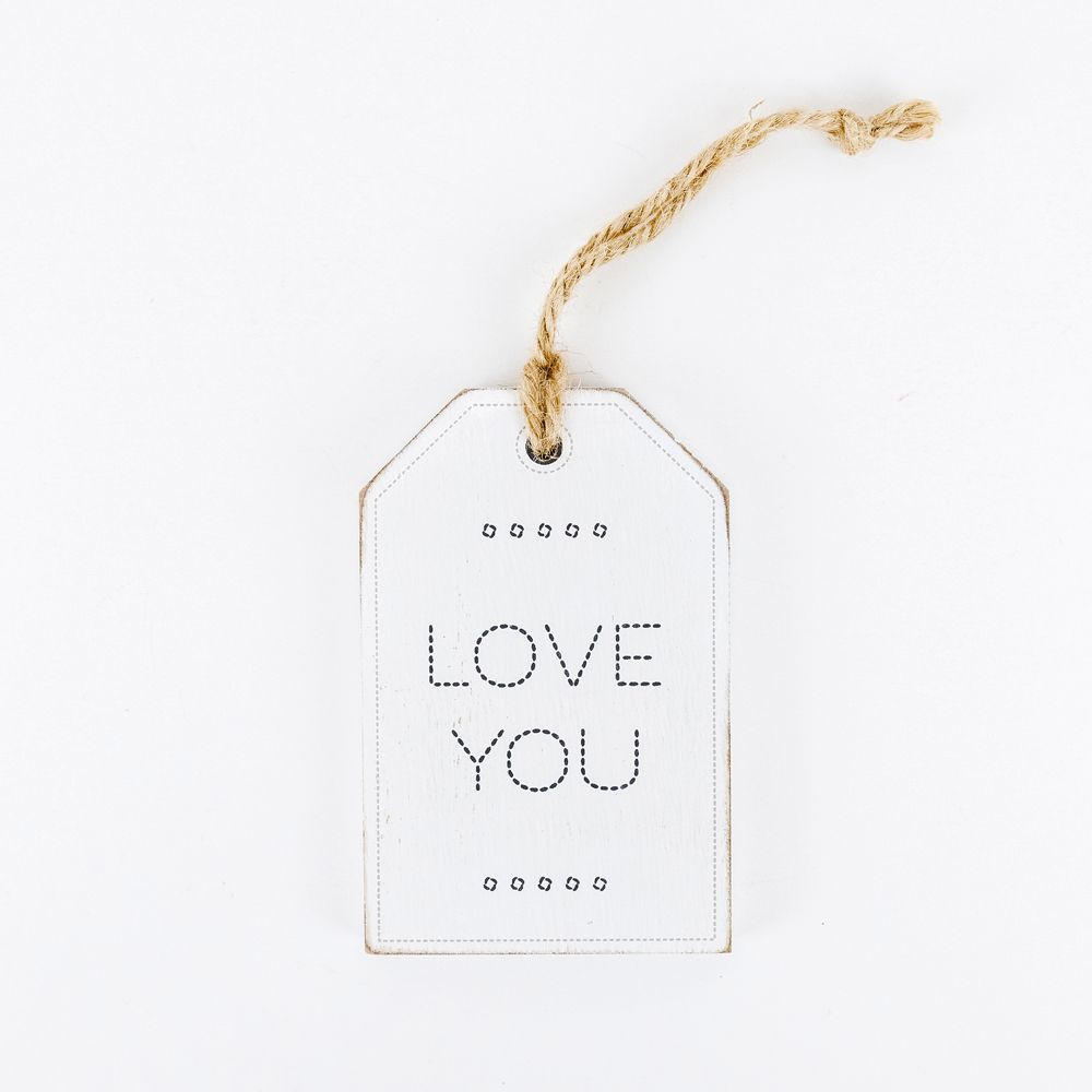 4" Reversible Wood Tag - Love You