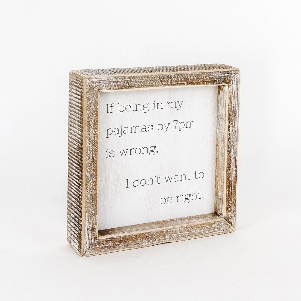 6" Reversible Wood Frame Sign - Believe/Pajamas | Mom's House Collection