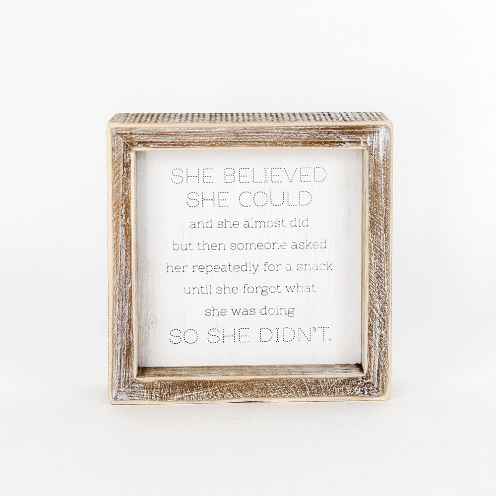 6" Reversible Wood Frame Sign - Believe/Pajamas | Mom's House Collection