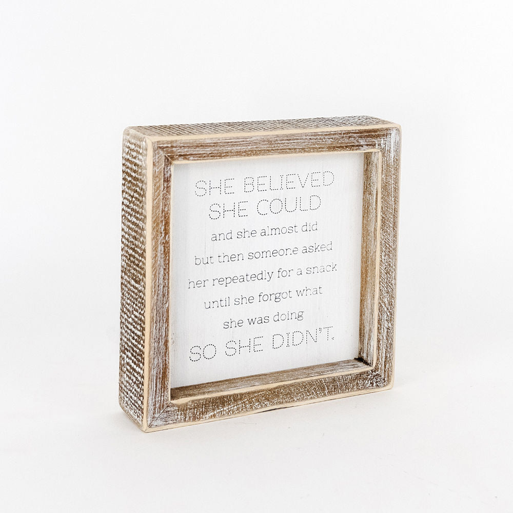 6" Reversible Wood Frame Sign - Believe/Pajamas | Mom's House Collection