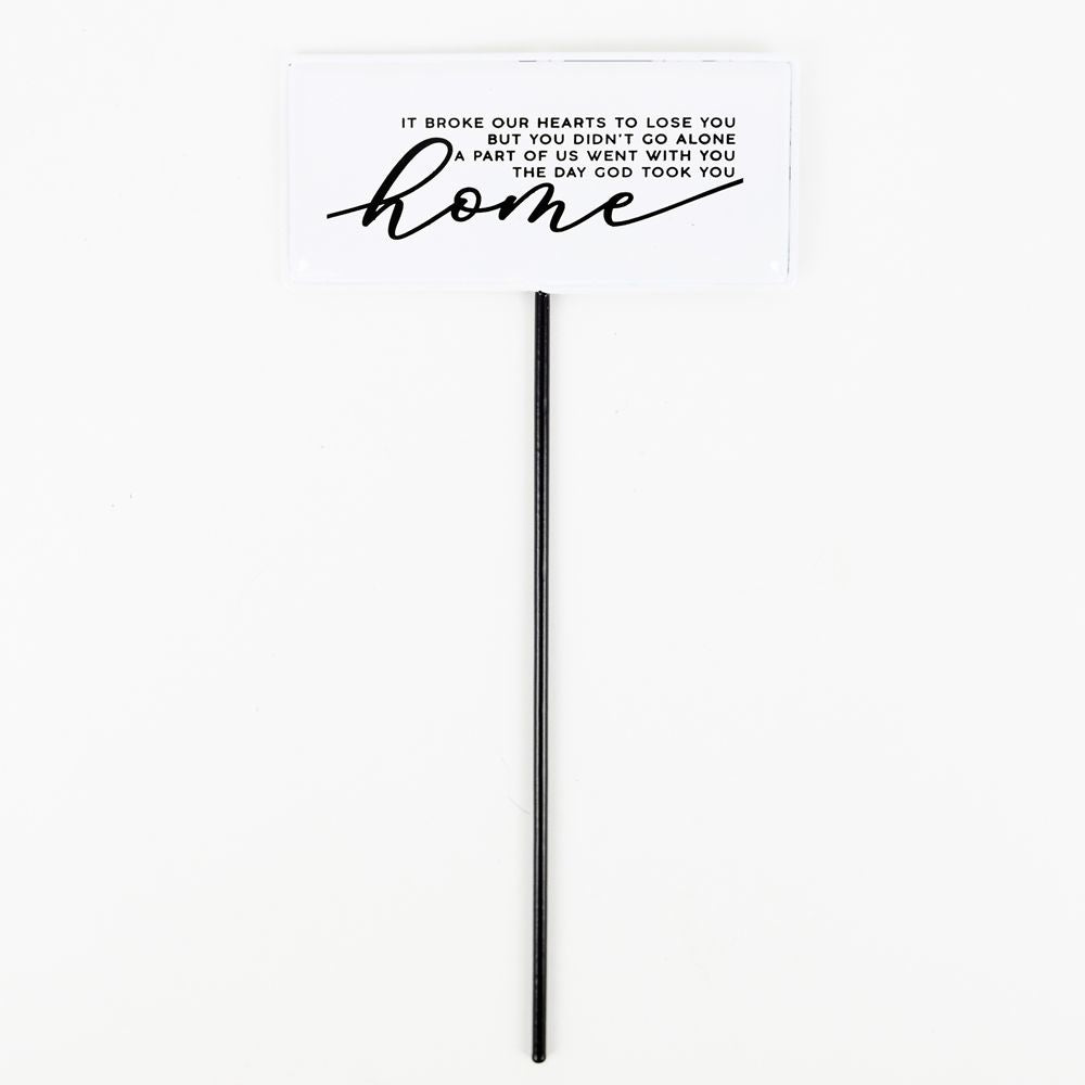 12" Metal Enamel Pick - Home | White and Black | Remember When Collection