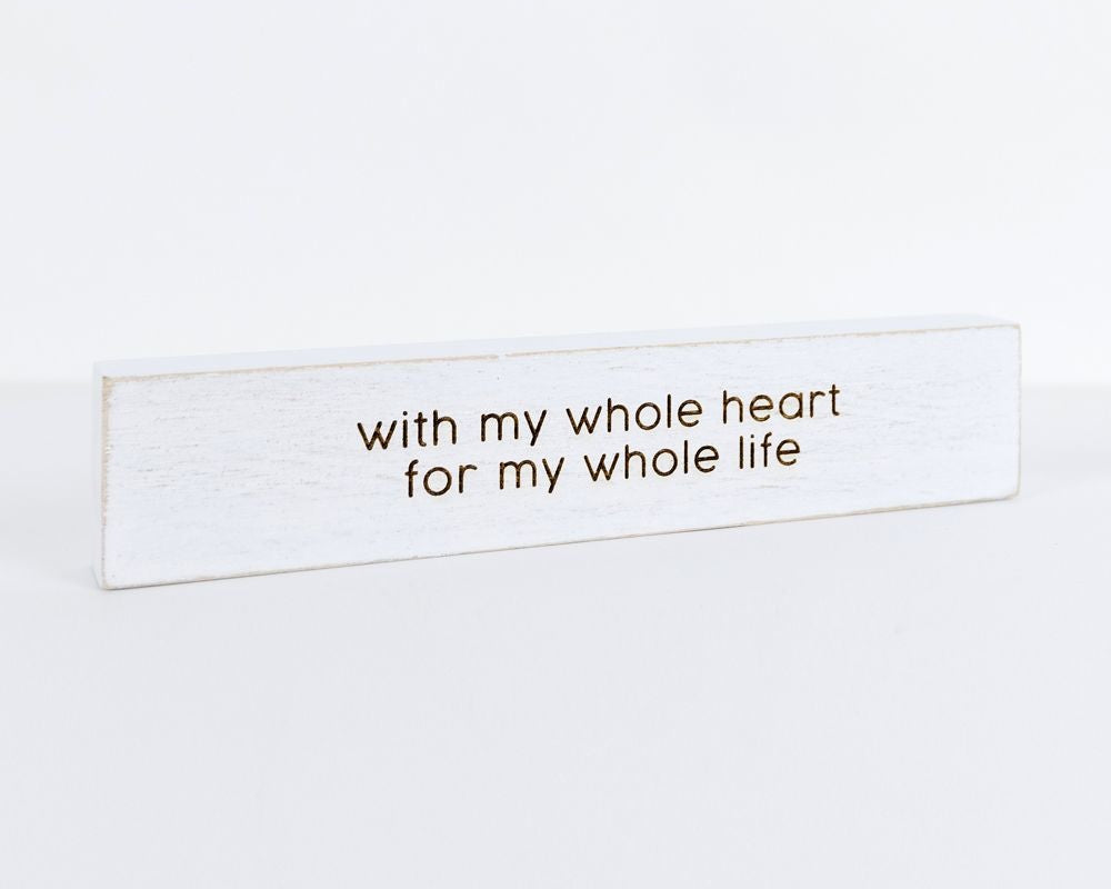10" Reversible Wood Block - Heart | White and Black | Remember When Collection