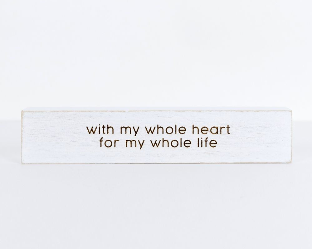 10" Reversible Wood Block - Heart | White and Black | Remember When Collection