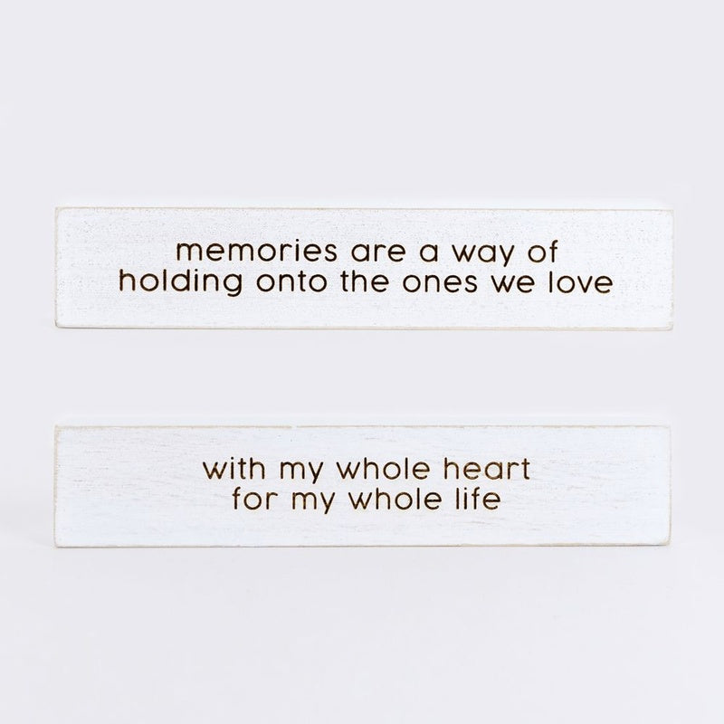 10" X 2" X 1" Reversible Wood Block (Whole Heart) White/Black