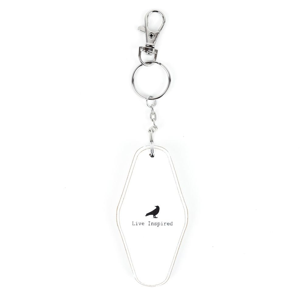 4” Reversible Wood Keychain - Things | White and Black