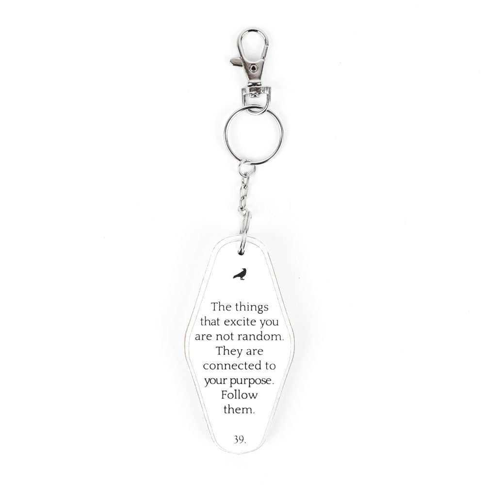 4” Reversible Wood Keychain - Things | White and Black