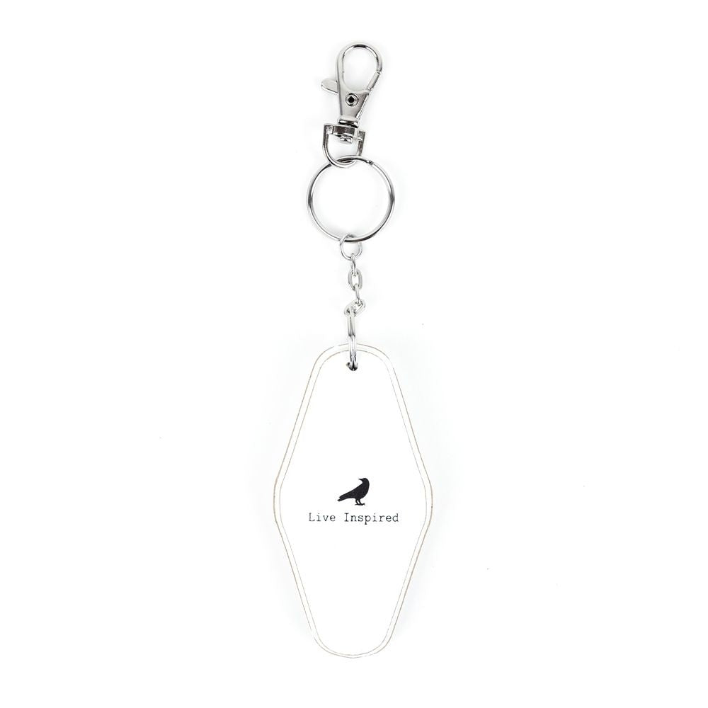 4” Reversible Wood Keychain - Energy | White and Black