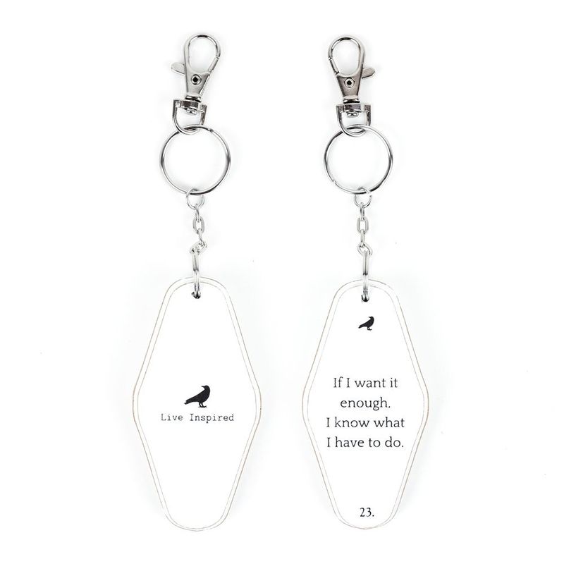2x4x.5 rvs wood keychain (DO) wh/bk — supplier image