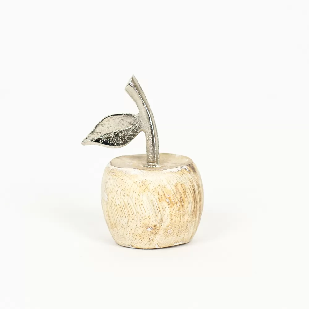 4" Mango Wood Shape - Apple | Silver