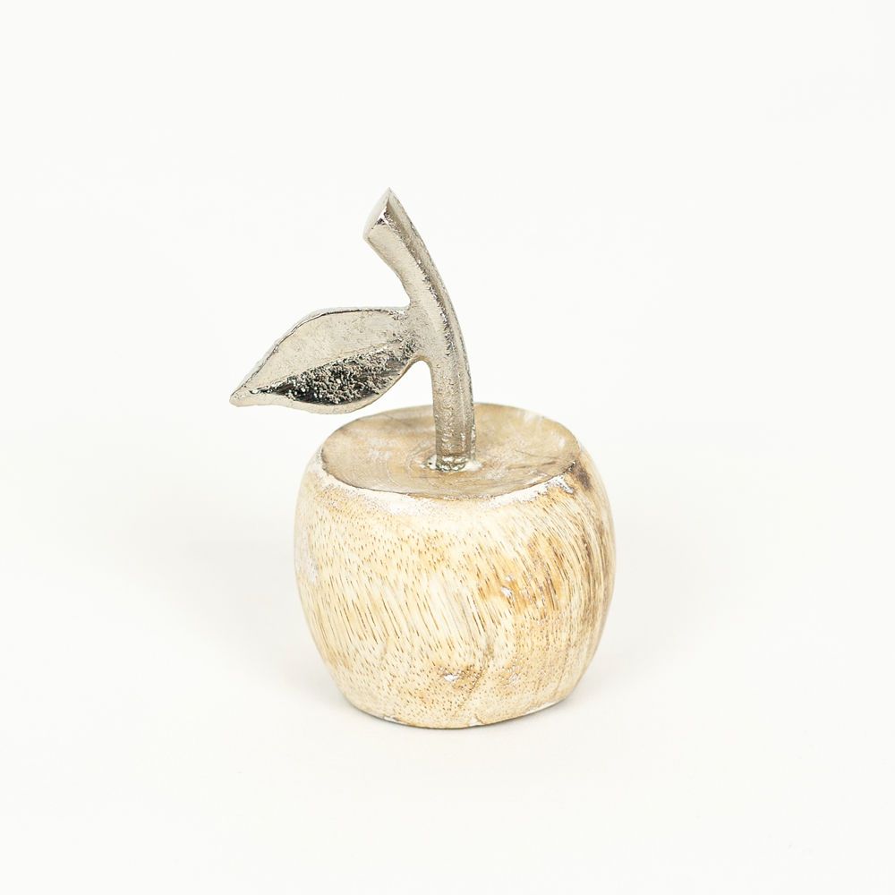 4" Mango Wood Shape - Apple | Silver