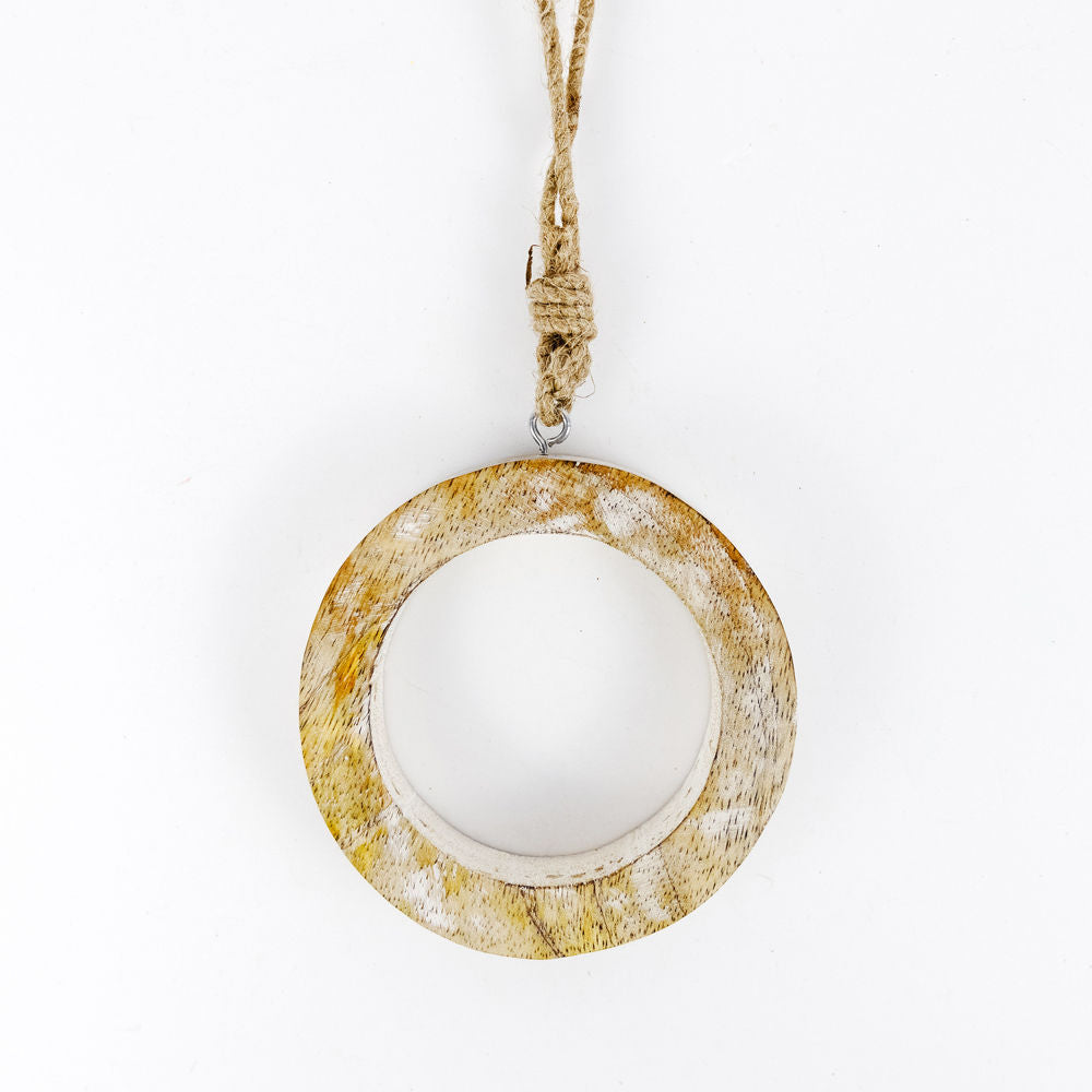 Alternate view of 4" mango ornament - circle for seasonal home decorating