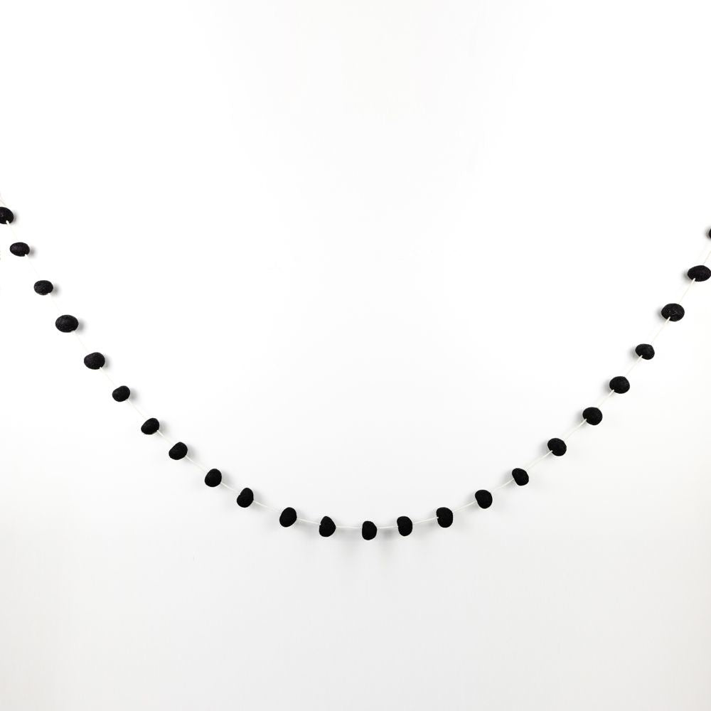 72" Felt Ball Garland | Black