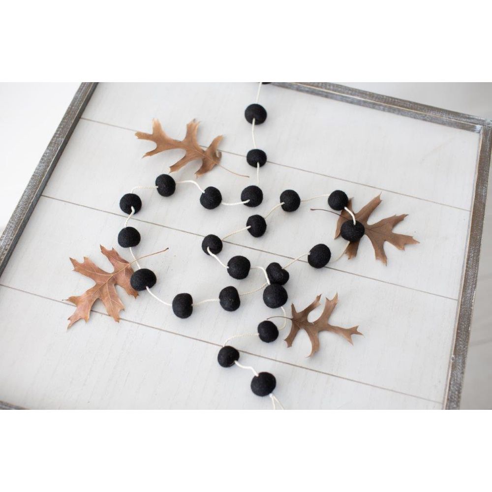 72" Felt Ball Garland | Black
