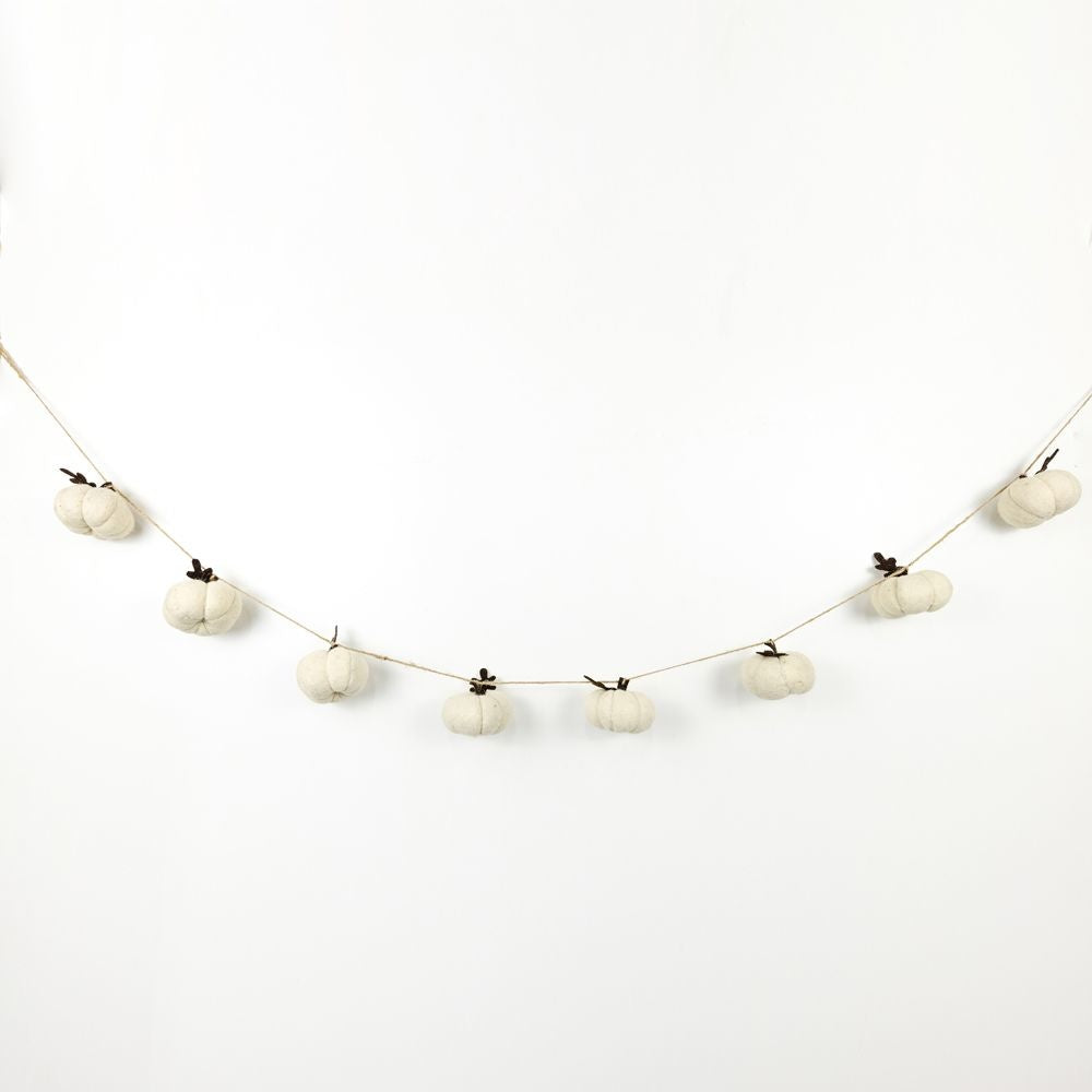 60" Felt Garland - Pumpkins | Cream