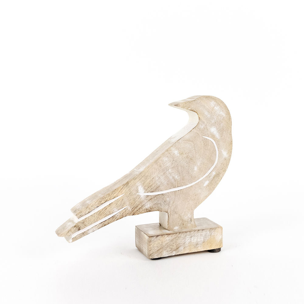 Mango Wood Bird Cutout Set - Natural White (Set of 2)