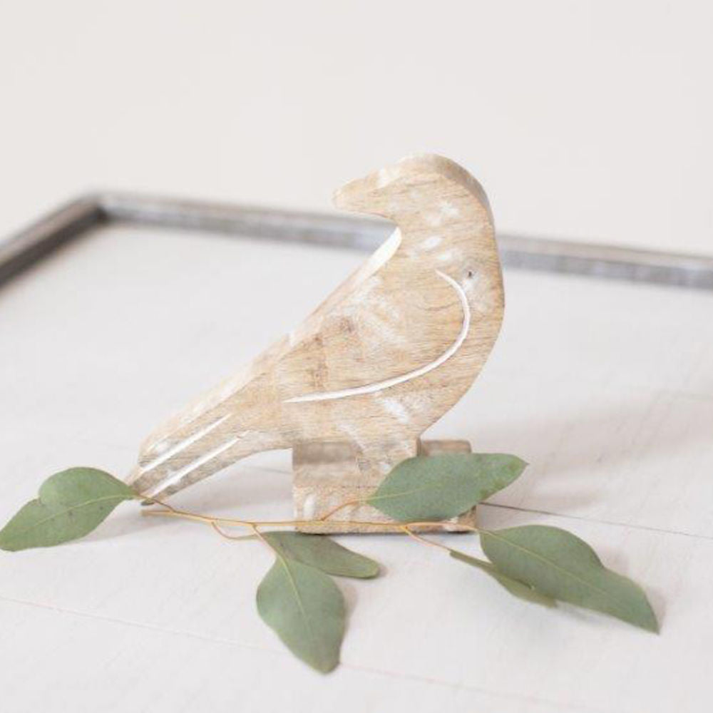 Mango Wood Bird Cutout Set - Natural White (Set of 2)