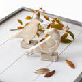Mango Wood Bird Cutout Set - Natural White (Set of 2)
