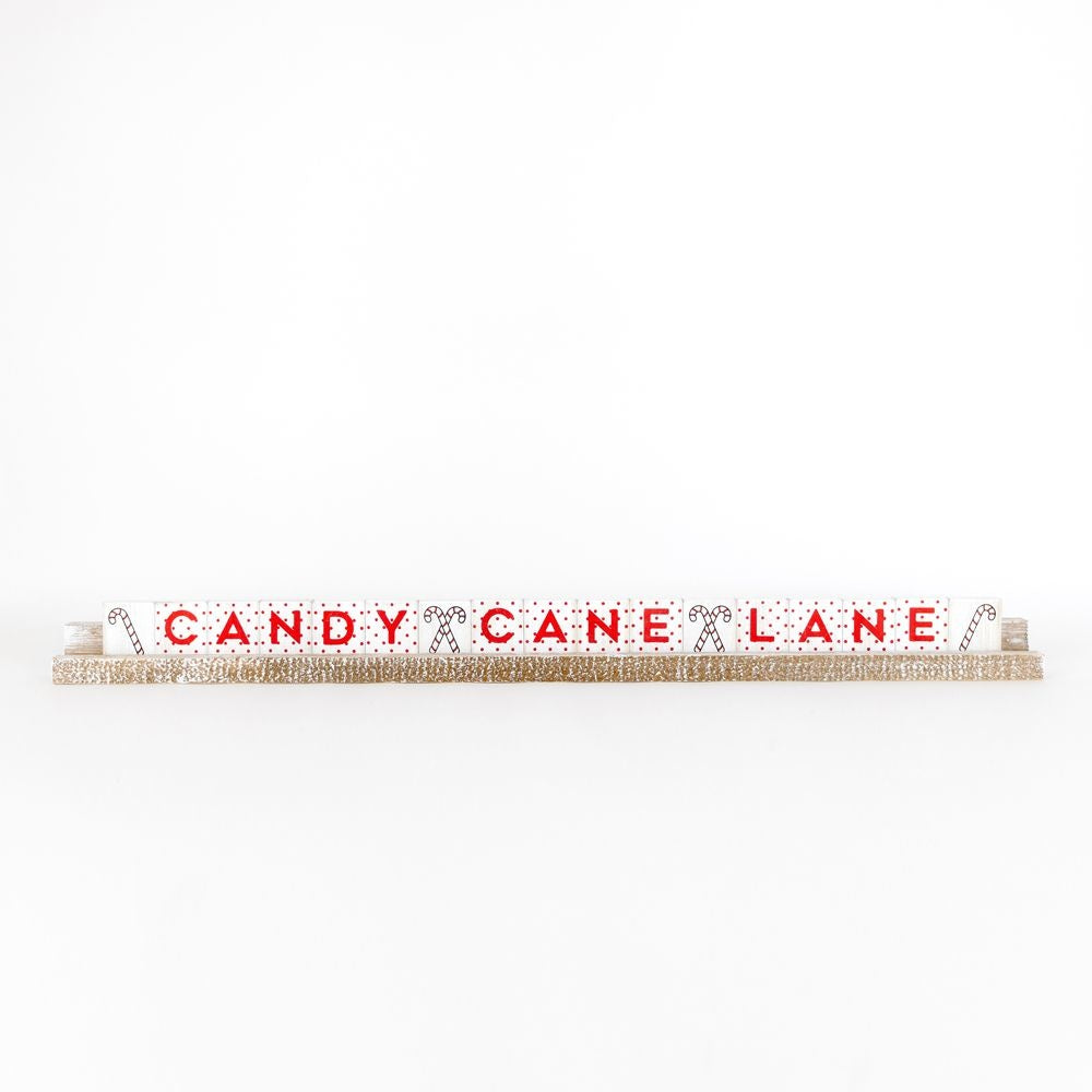 28" X 2.5" X 1" Wood Ledgie Kit (Candy Cane Lane) White/Red/Black