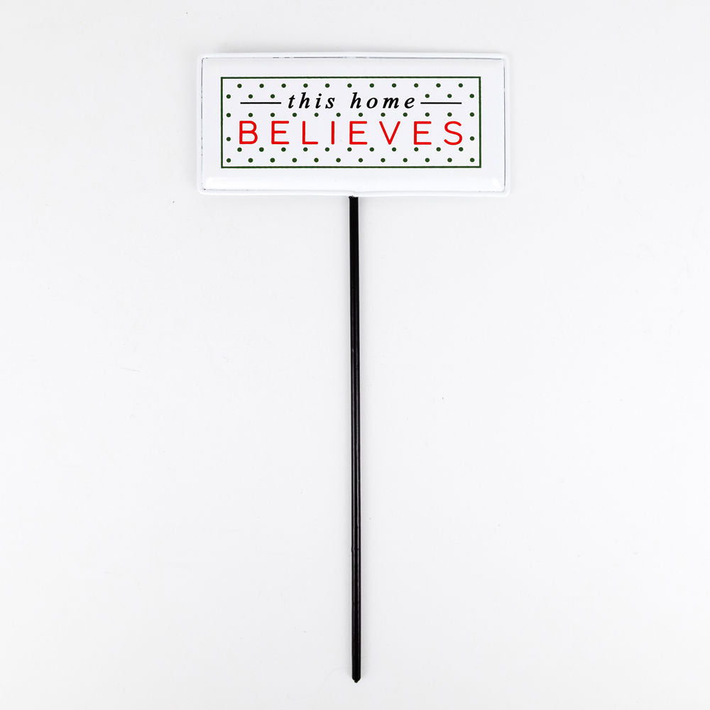 6" X 2.75" Metal Stake (This Home Believes) Multicolor