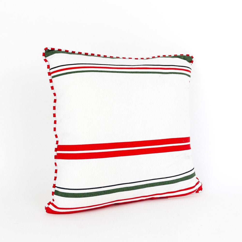 11" Reversible Pillow - Candy Cane and Christmas Stripe | Multicolor