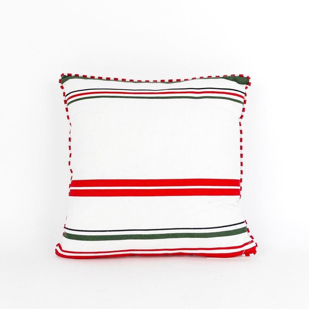 11" Reversible Pillow - Candy Cane and Christmas Stripe | Multicolor