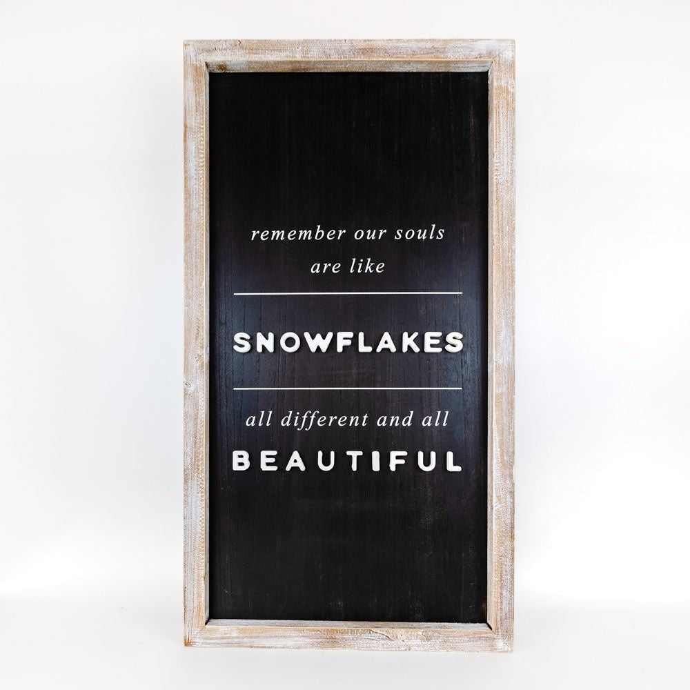 20" x 37" Reversible Wood Framed Sign - Snowman | White and Black