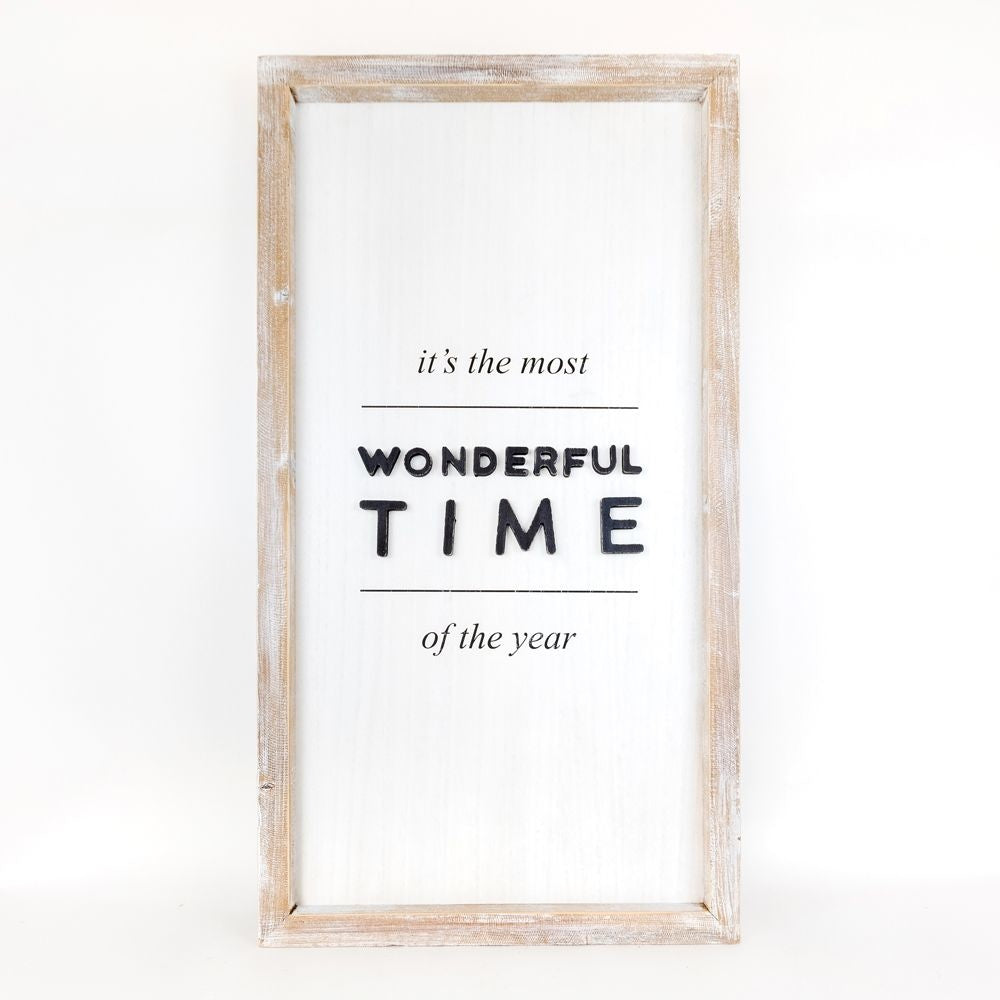 20" x 37" Reversible Wood Framed Sign - Snowman | White and Black