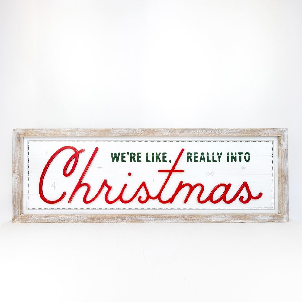 47” x 16” Reversible Wood Frame Sign - Really Into Christmas and Halloween | Multicolor