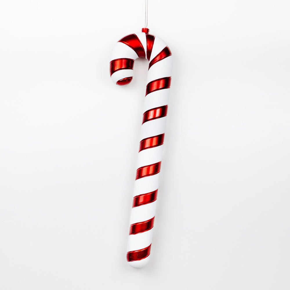 24" Acrylic Candy Cane Ornament, Red/White