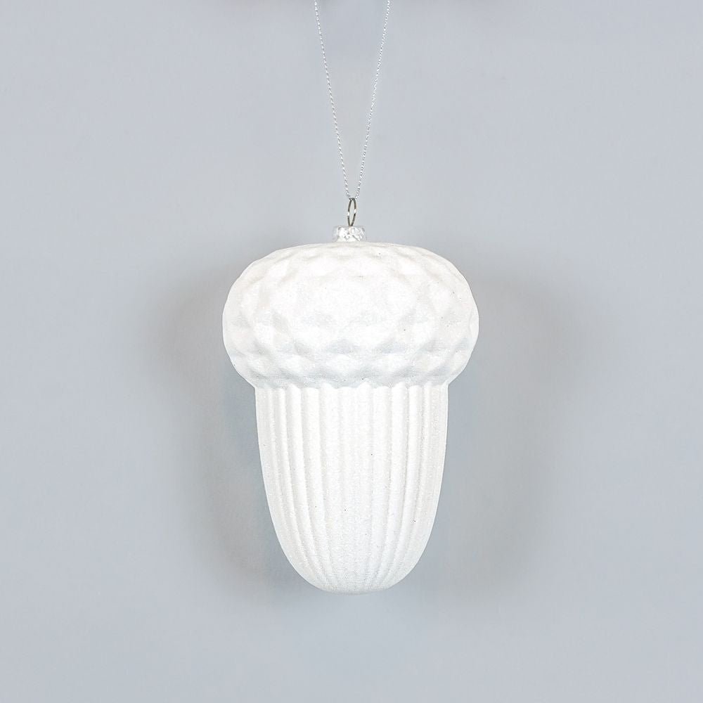 5" Acrylic Acorn Ornament - White