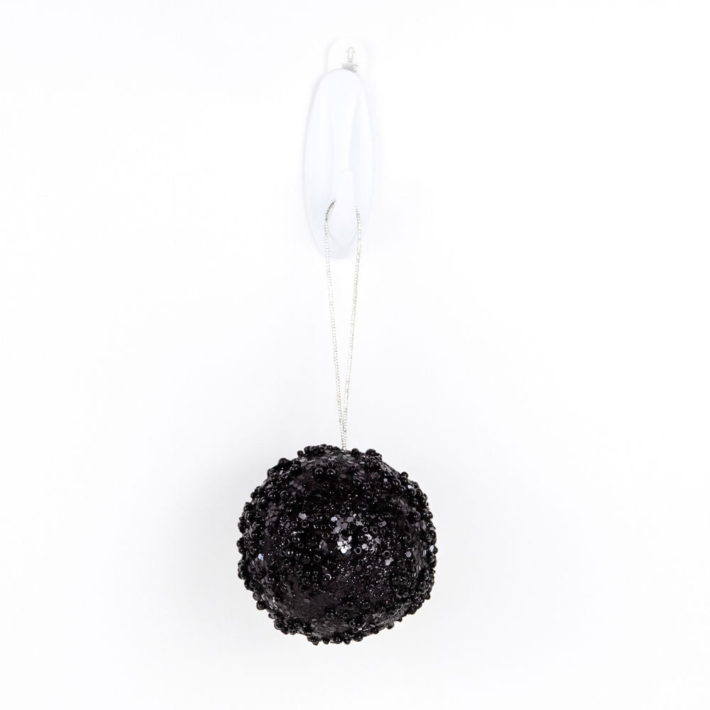 3" Jewel Ball Ornament, Black